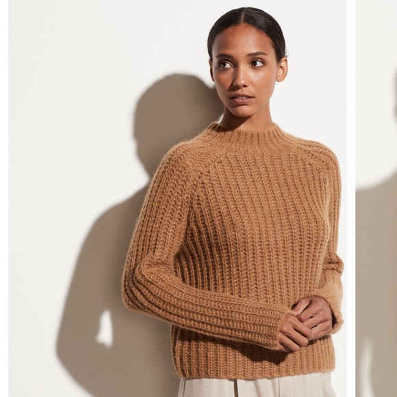 Vince. | Marled Mock Neck Pullover in Ambrite Size Medium - Picture 2 of 9